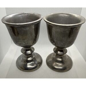 Plough Tavern 5-1/8" Wine/Water Goblets Wilton Armetale Pewter Stamped RWP USA
